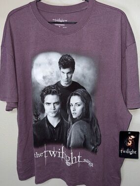 The Twilight Saga Graphic Tee - Purple Short Sleeve Women’s Top